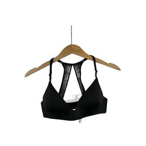 Victoria’s Secret 34B Black T-shirt lightly lined wireless racerback bra lace